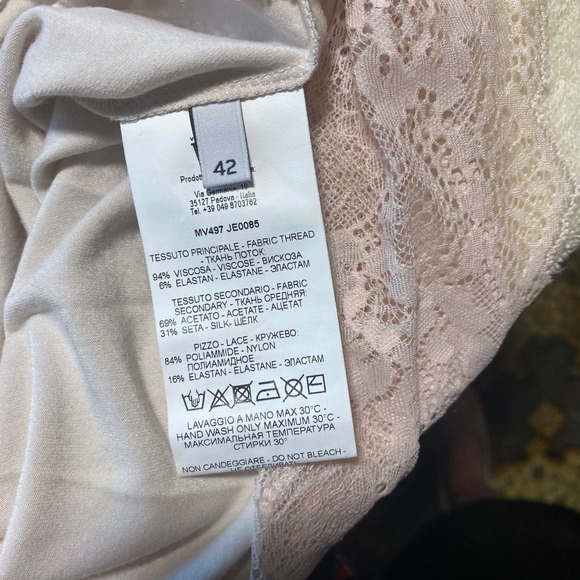 VDP Collection Maglia Rhinestone Embellished LongSleeve TunicDress Cream Size 6 - Picture 8 of 8